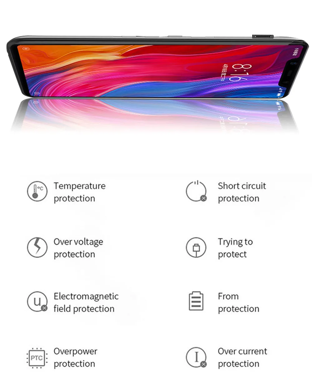 6800 мАч чехол для зарядного устройства для Xiaomi Mi 8 портативный зарядный внешний аккумулятор чехол для телефона чехол для Xiaomi Mi 8 чехол для зарядного устройства телефона