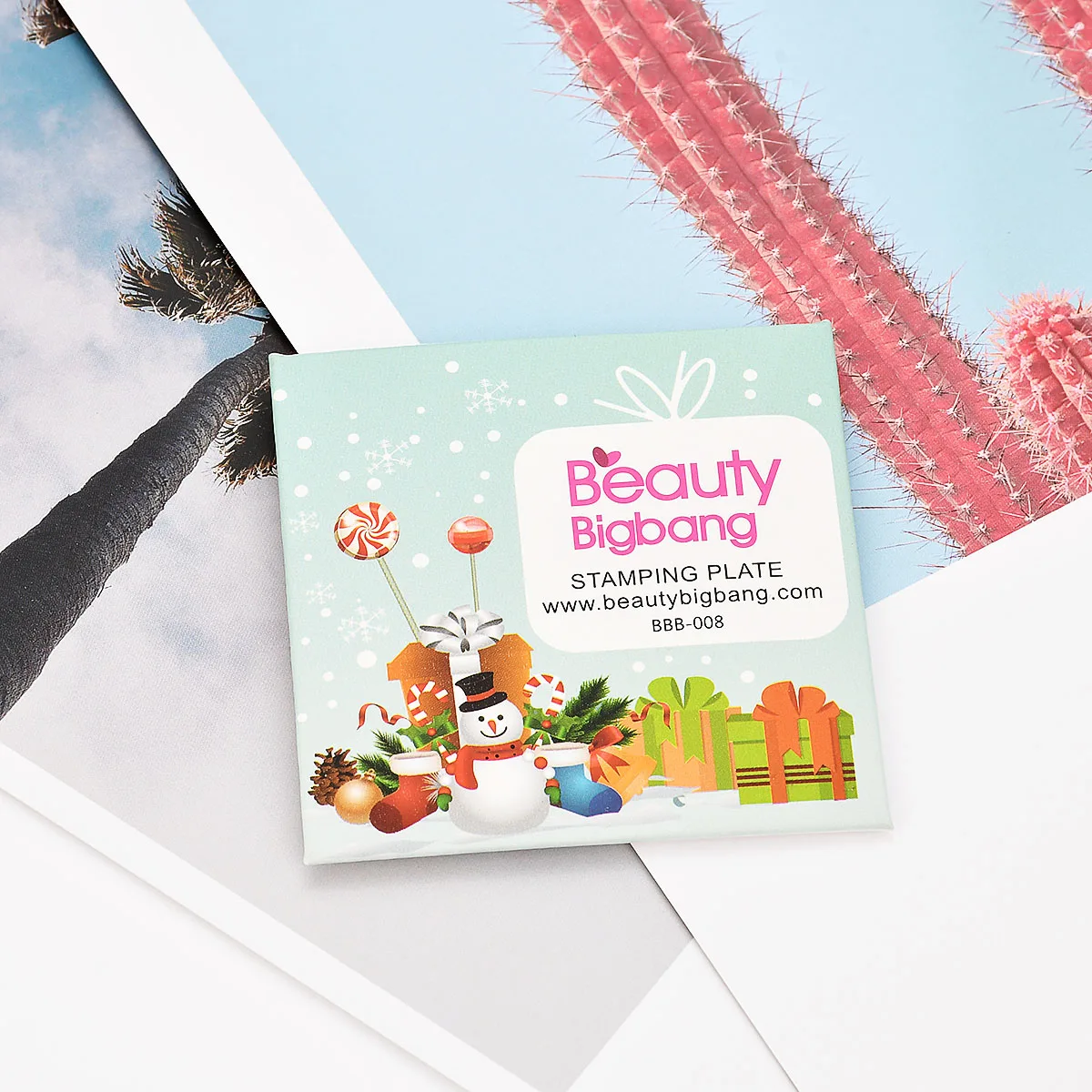 1 шт BeautyBigBang Круглая Пластина для штамповки ногтей Рождественская тема дерево маленькая девочка шаблон для дизайна ногтей для штамповки изображения пластины BBB-008