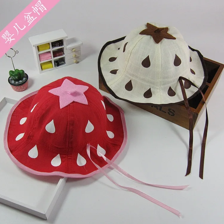 Новая детская Солнцезащитная шляпа с козырьком мультяшная клубника весна-лето