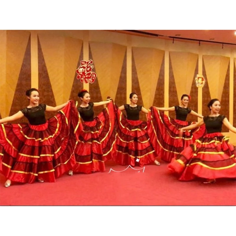 Испанская коррида юбки для фламенко женщин бальное платье танца живота юбка