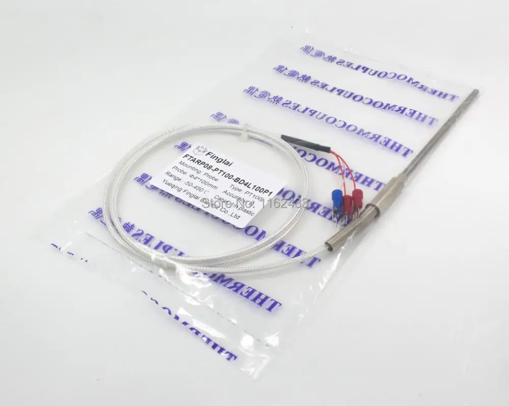 FTARP08 PT100 тип 100 мм гибкий зонд 1 м PTFE посеребренный медный кабель RTD датчик температуры диаметр 3 мм 4 мм 5 мм 6 мм