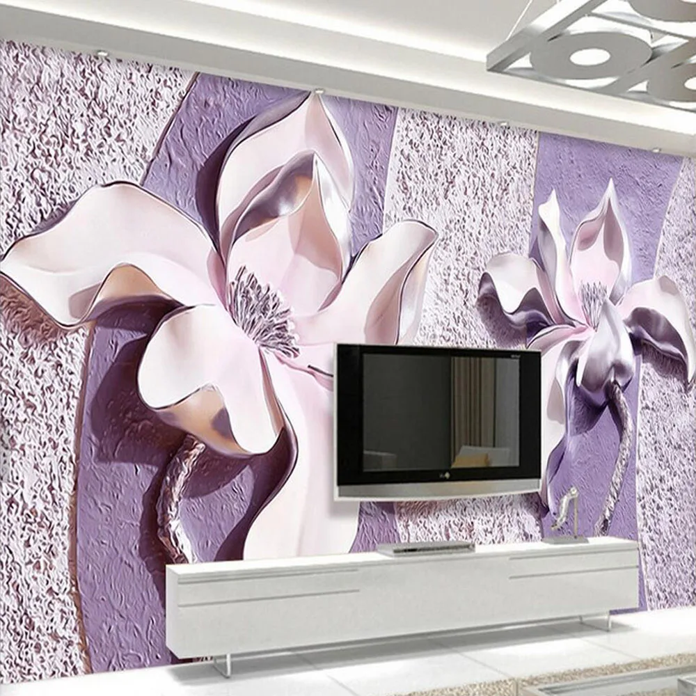 

3D Embossed Flower Photo Wallpapers HD Mural for Living Room BedroomWall Paper Rolls Painting Wall Decor CustomSize Wallcovering