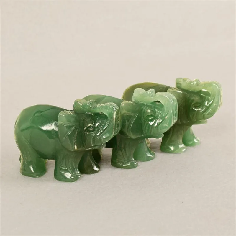 2inch Elephant small animals carved pieces natural green eastern mausoleum elephants placed | Дом и сад