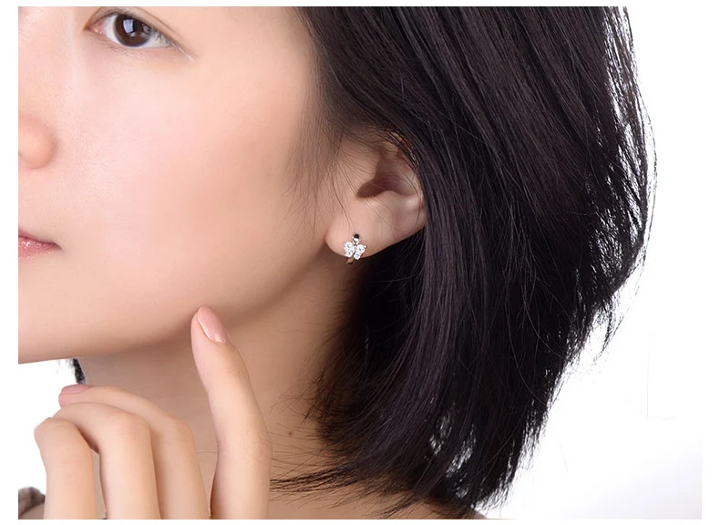 

Fashion Luxury Crystal 925 sterling silver Stud Earrings Butterfly Design Earring For Women Girl Ear Jewelry Gift