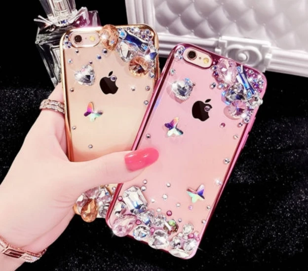 Чехол из тпу со стразами кристаллами и блестками блестящий чехол оболочка для