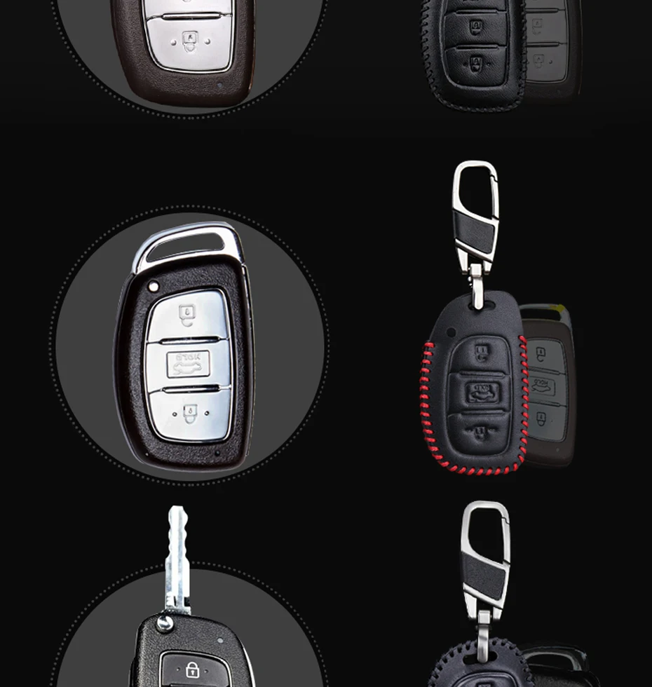 KUKAKEY чехол для ключей автомобиля из натуральной кожи для hyundai i10 i20 i30 HB20 IX25 IX35 IX45 TUCSON Avante, держатель для ключей, автомобильные аксессуары