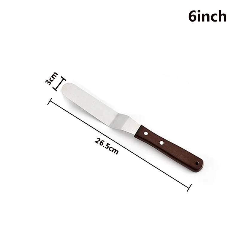 Bending-6inch FHEAL 4/6/8/10 дюймов Нержавеющая сталь лопатка для торта соблазнительный крем масло для Ножи гладкой обледенения глазурь разбрасыватель удобрений помадка, кондитерские изделия Инструменты для тортов - Цвет: Bending-6inch