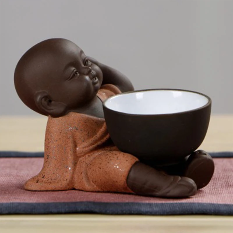 Dropship Chinese ceramic tea pet buddha statue monk home decor decoration pee boy purple sand Tea ornaments Urinating | Дом и сад