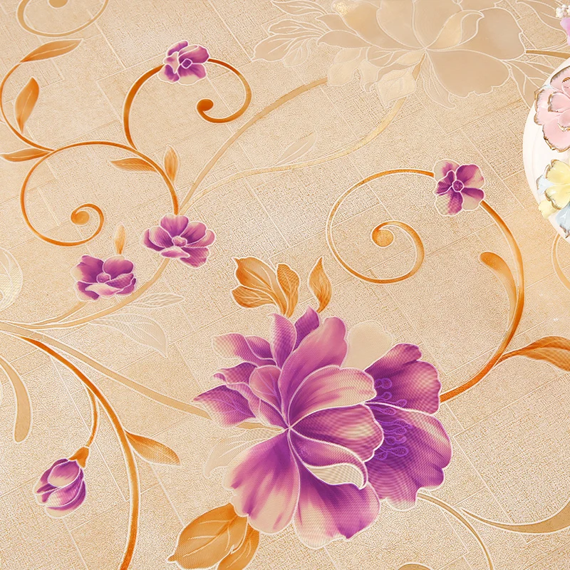 Европейская круглая скатерть ПВХ водонепроницаемый анти-скальдинг коврик для