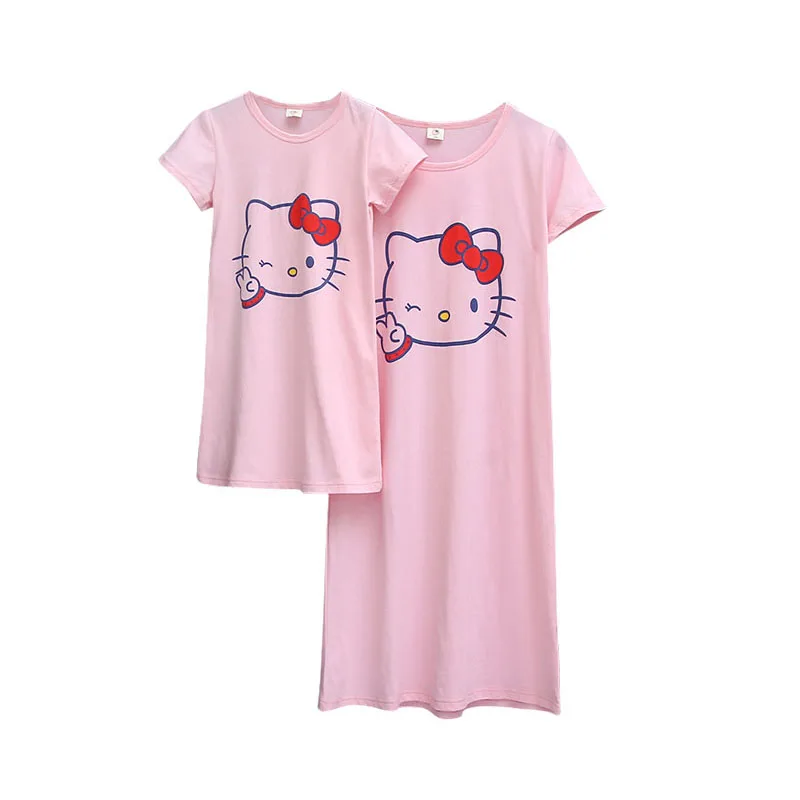 Одежда для сна женские платья мамы и дочки пижама семейный образ хлопковая