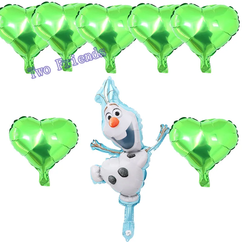 disney balloons шары фольгированные 8 шт./лот Снеговик Свадебный день рождения украшения ребенок игрушки Baby Shower air надувные баллоны - Цвет: green heart