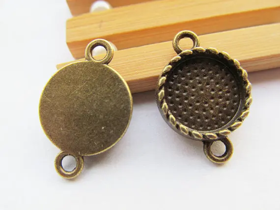 100 шт. античная серебряная/бронзовая Поворотная основа для рамки Очаровательная