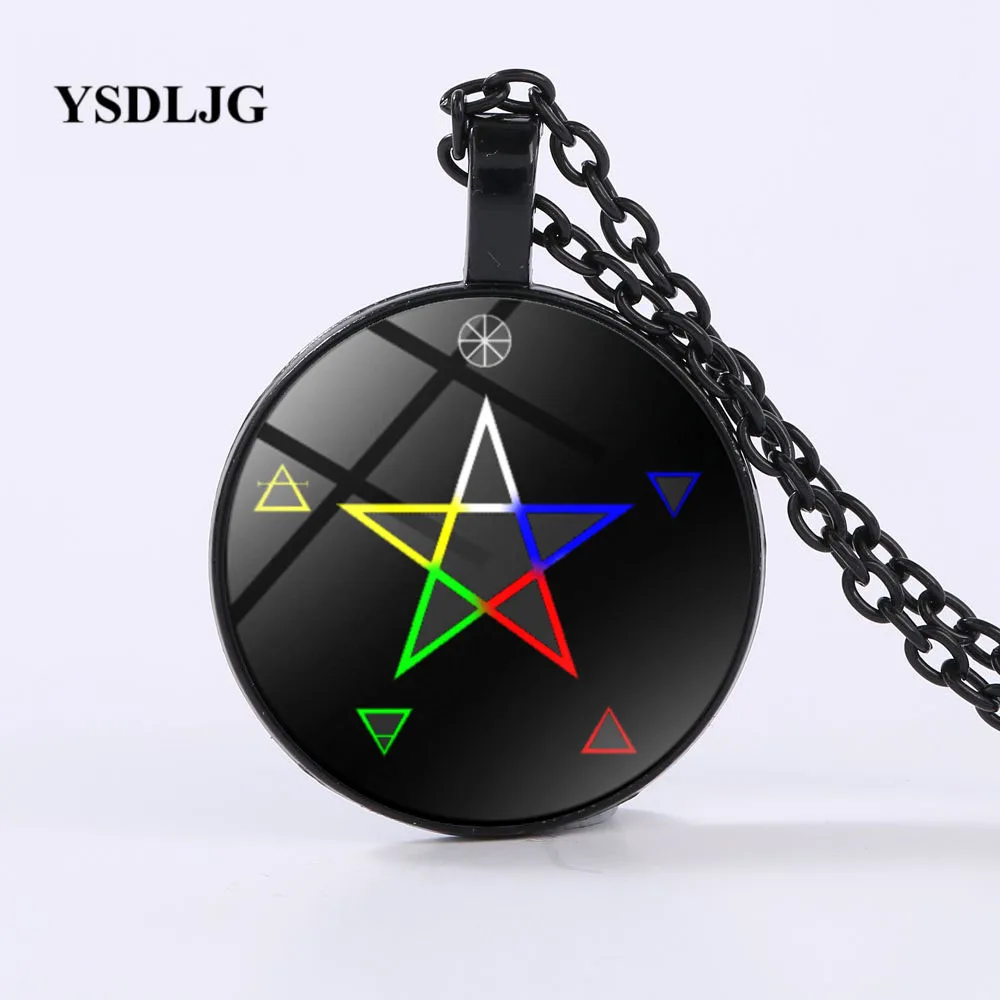 YSDLJG модный стиль Esoteric Wicca ожерелье-Пентаграмма с элементарными символами