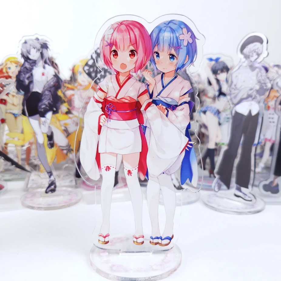Короткая футболка с героями из японского аниме Re Zero kara Hajimeru Isekai Seikatsu Rem Ram Эмилия