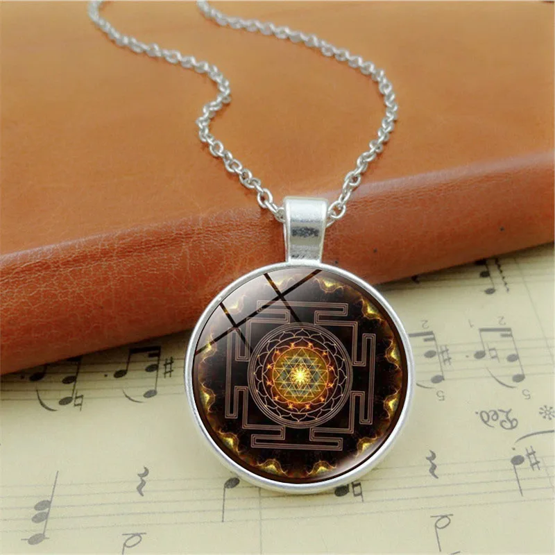 XUSHUI XJ SriYantra ожерелья для женщин духовные ювелирные изделия стеклянный купол