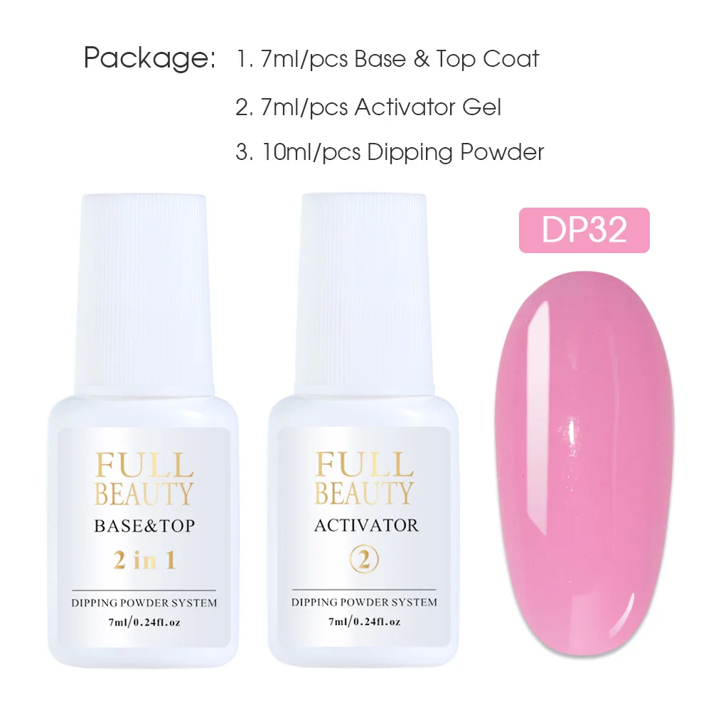 DP32 and 2 Gel 1 шт. лак для ногтей с порошковой пудрой, пигмент для наращивания ногтей, блестящий Гель-лак для ногтей с изгибом от пыли, быстро сохнет без хлопьев лампы, BEDP31-44 - Цвет: DP32 and 2 Gel