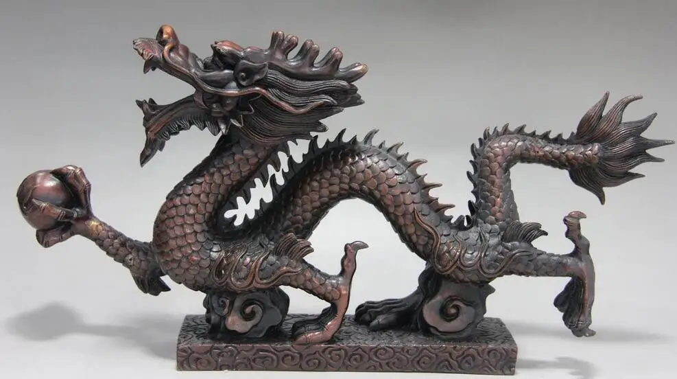 Китайский Королевский красная бронза Медь Lucky зодиака Играть бисера зверь