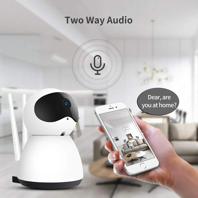 1080 P HD Wifi домашняя камера безопасности с двухсторонним аудио, ночное видение, обнаружение движения, панорамирование/наклон/зум для IOS, Android