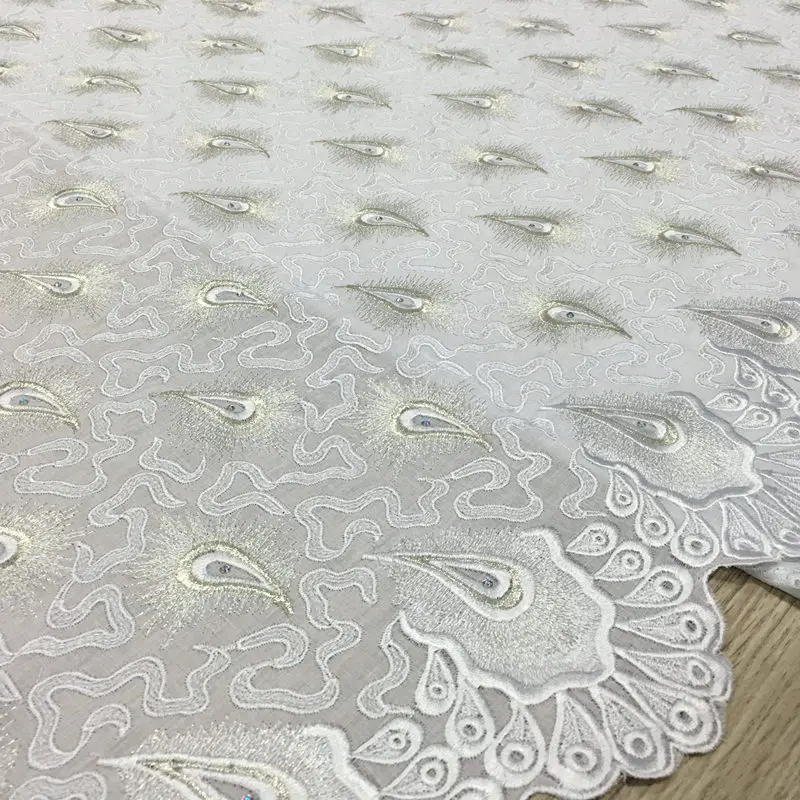 Высококачественная африканская швейцарская хлопковая вуаль кружево 067 чистый