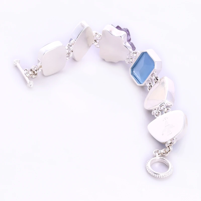 Набор из 6 предметов натурального камня регулируемый размер серебра 925 пробы