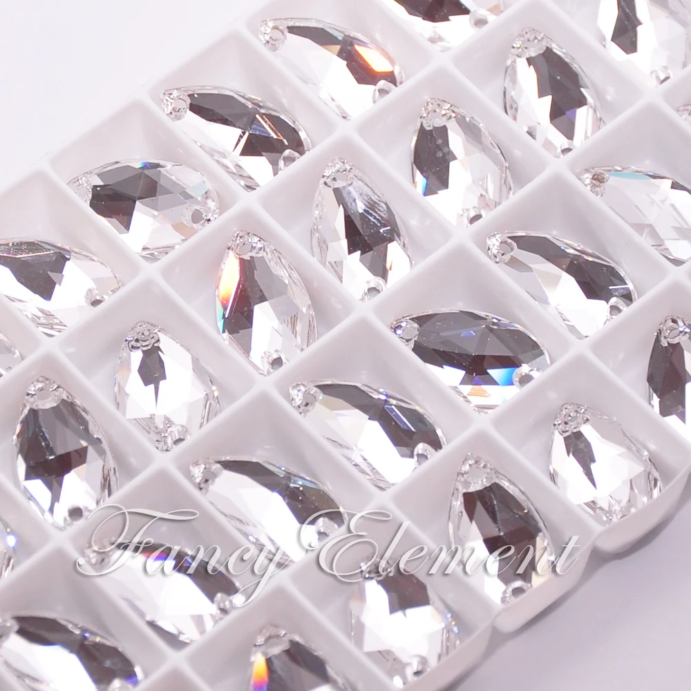Кристаллы Swarovski (3230) 18x10 5 мм прозрачные (001) 3 шт. стразы для пришивания камня|crystal
