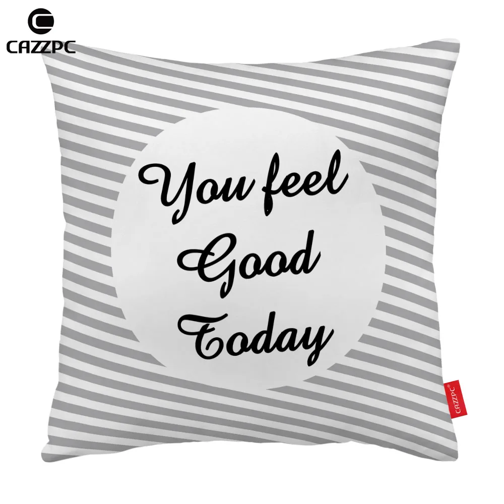 Gray Orange Pink Blue Stripe Quote Word Print Decorative Pillowcase Cushion Covers Sofa Chair Home Decor | Дом и сад