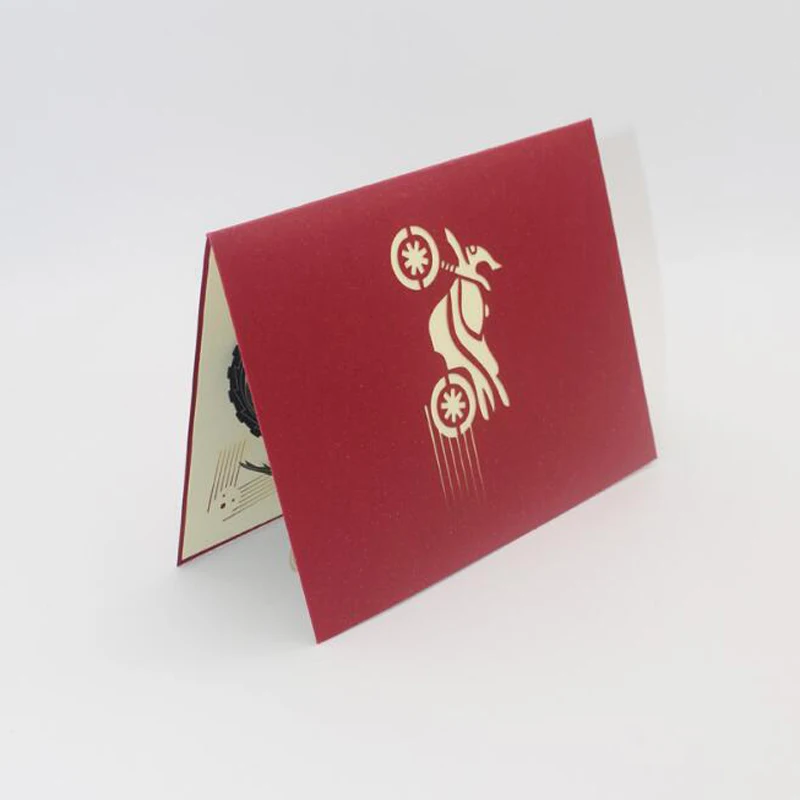 (10 шт./лот) Бесплатная доставка 3D Ручная работа Мотоцикл бумага силуэт