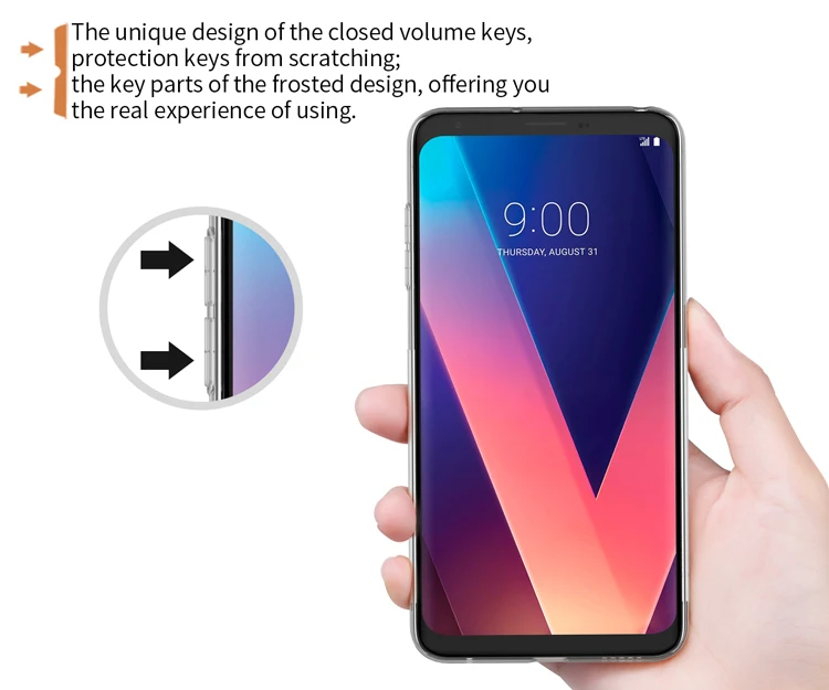Для LG V30 чехол 6," Nillkin TPU чехол для телефона силиконовый чехол кристально прозрачный чехол для LG V30 задняя крышка чехол