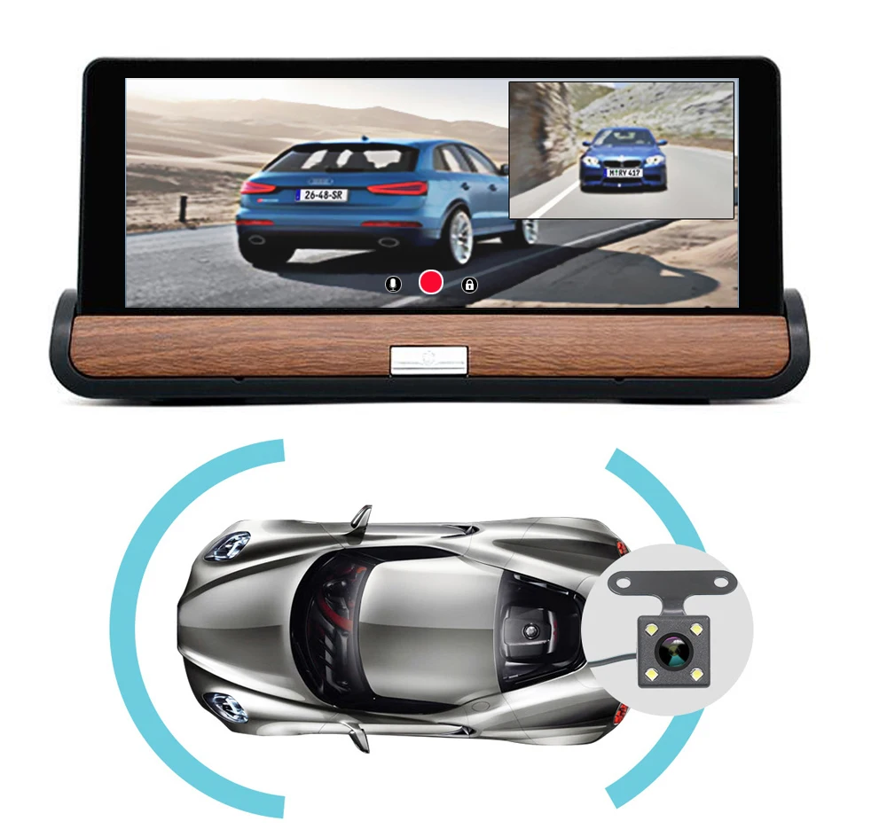 Bluavido 7 дюймов 4G ADAS Android Автомобильная приборная панель DVR GPS навигация FHD 1080P двойной объектив камера G сенсор Автомобильный видеорегистратор