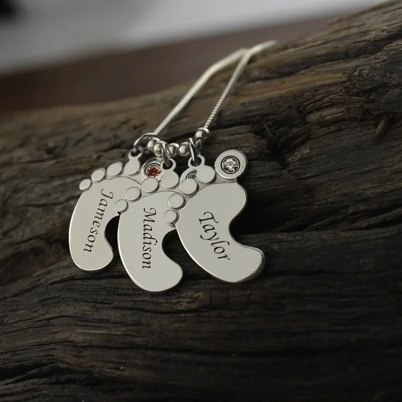 Ювелирные изделия AILIN для мам серебряное ожерелье с подвеской в виде детских ног