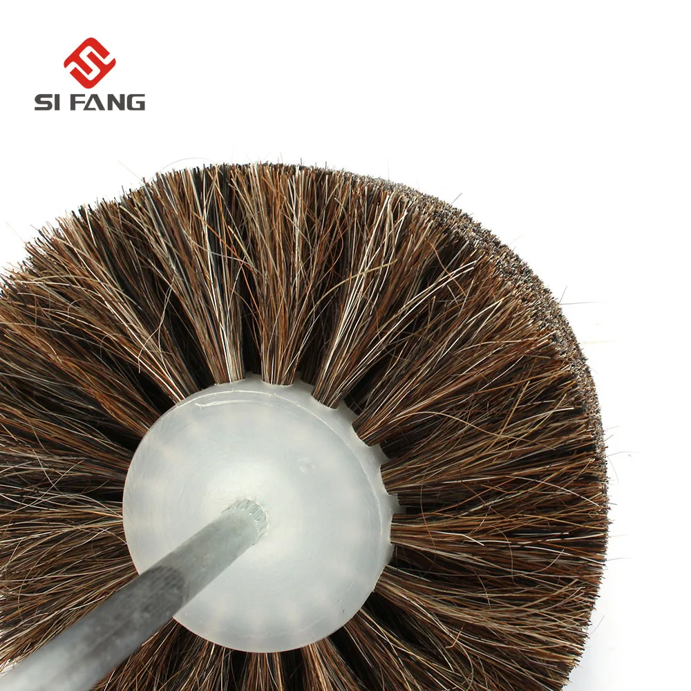

1PC Abrasive Wire Grinding Flower Head Abrasive Wheel Horsehair Brush Woodwork Polishing Brush Bench Grinder For Wood Furniture