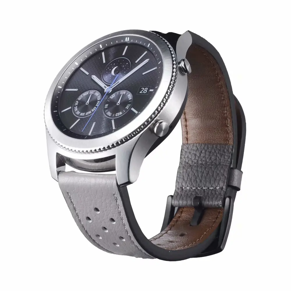 Ремешок для часов из натуральной кожи Samsung Gear S3 Band сменный Браслет с отверстием