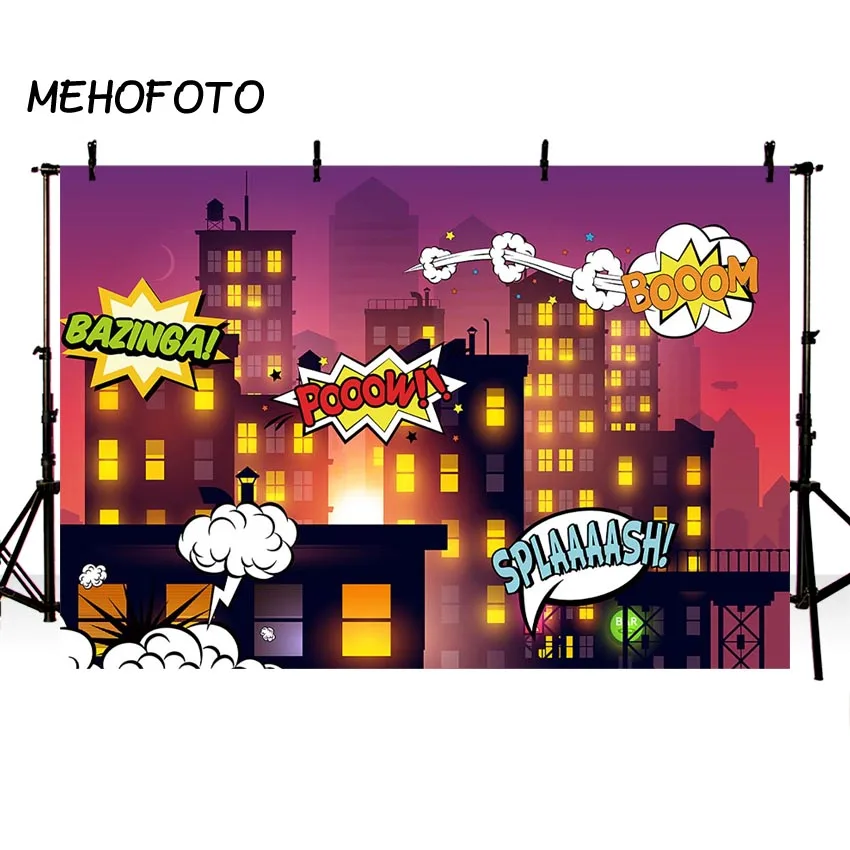 Тематический фон для фотосъемки с изображением супергероя MEHOFOTO баннер дня