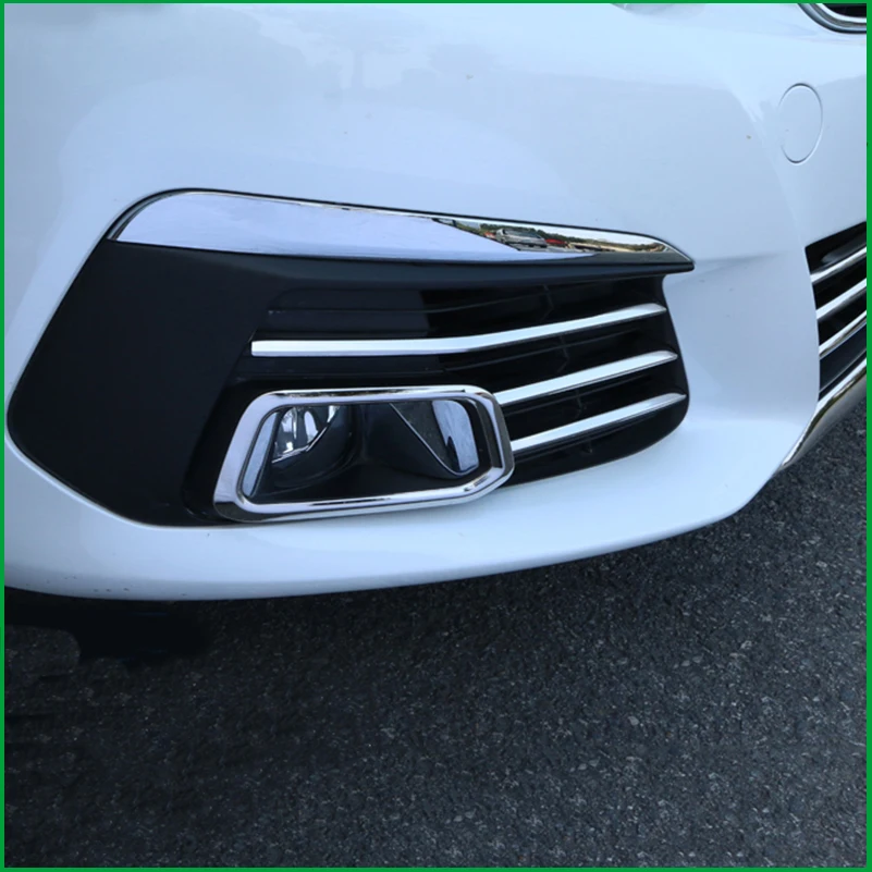 

For Peugeot 308 2016 2017 Front Bumper Grille Fog Light Lamp Vent Frame Cover sticker Trim Decoration Bright Sequin Auto Patrs