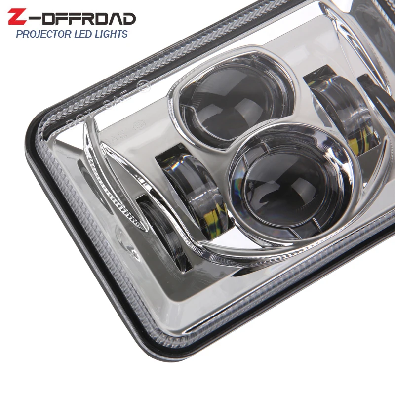 Черный/хром 4x6 дюймов светодиодные фары для грузовиков DOT EMARK 12V 24V герметичные