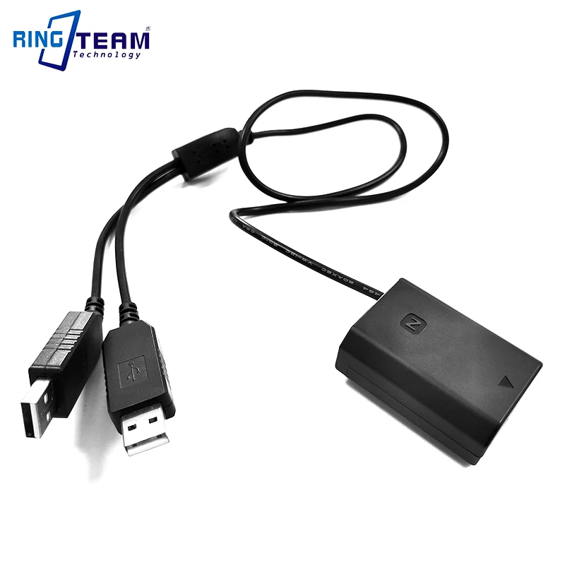 Dual USB to NP-FZ100 NP FZ100 Dummy Battery DC Coupler for Sony Alpha 9 A9 ILCE-9 ILCE-7M3 A7RIII A7 III ILCE-7M3 Cameras