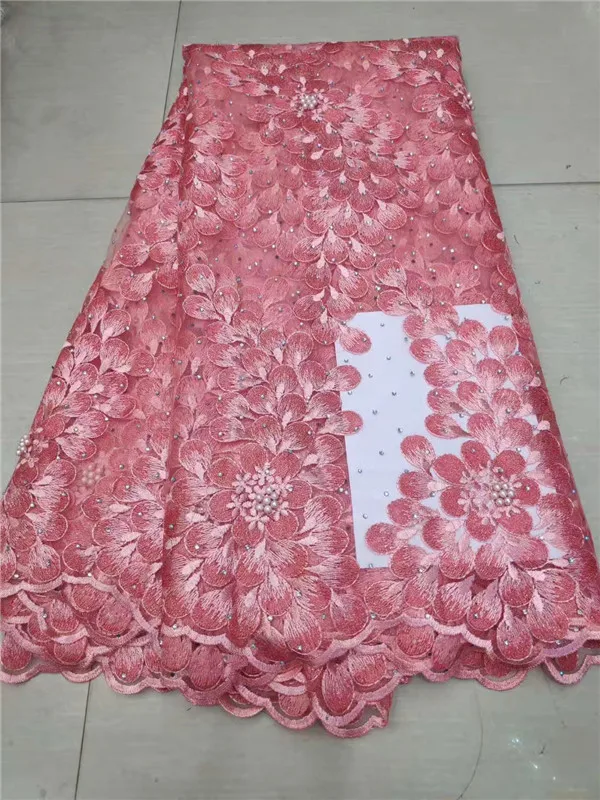 Новейшие зеленые Африканские тюлевые кружевные ткани с камнями вышивка