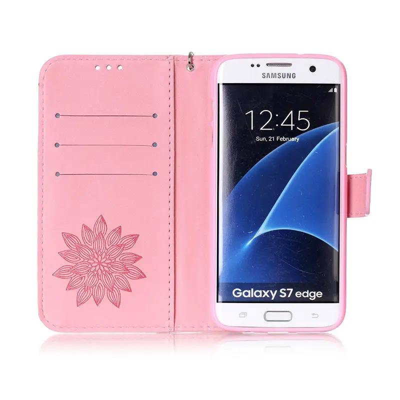 Для samsung Galaxy S2 S3 S4 S5 S6 S7 край Роскошные тисненая цветная кожа чехол для iPhone 5S SE 6 6 S 7 Plus, чехол-кошелек Coque