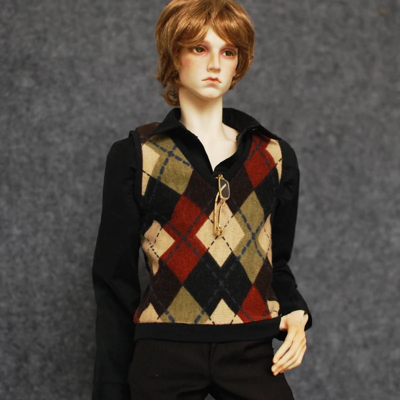 Cafaley BJD SD кукольная одежда британский стиль куриный воротник клетчатый Топ 1/3 1/4 Кукольное использование 3 цвета можно настроить