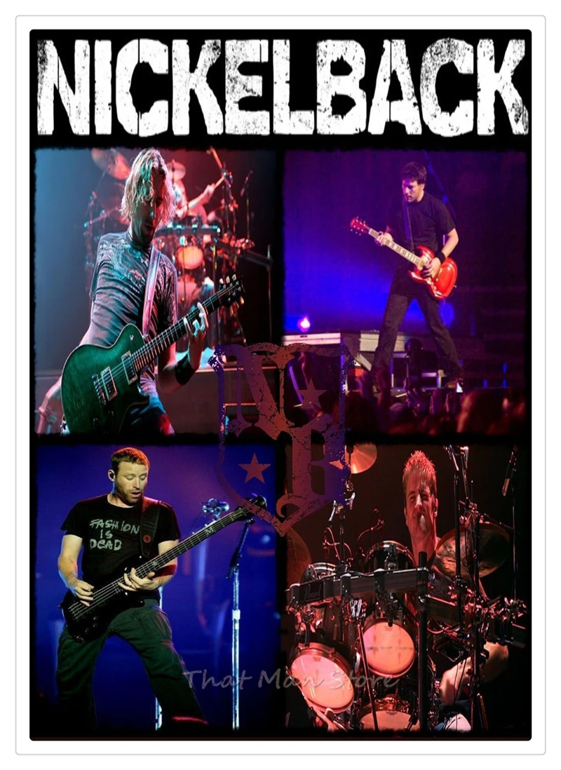 Белый бумажный постер с изображением скалы Nickelback Никола и бара для студенческого