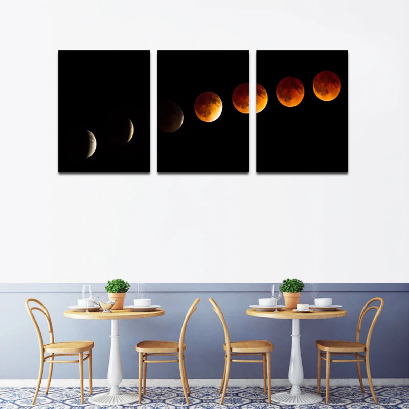 RELIABLI искусство 3 панели/набор Moon Eclipse картины на стену для гостиной холст печать