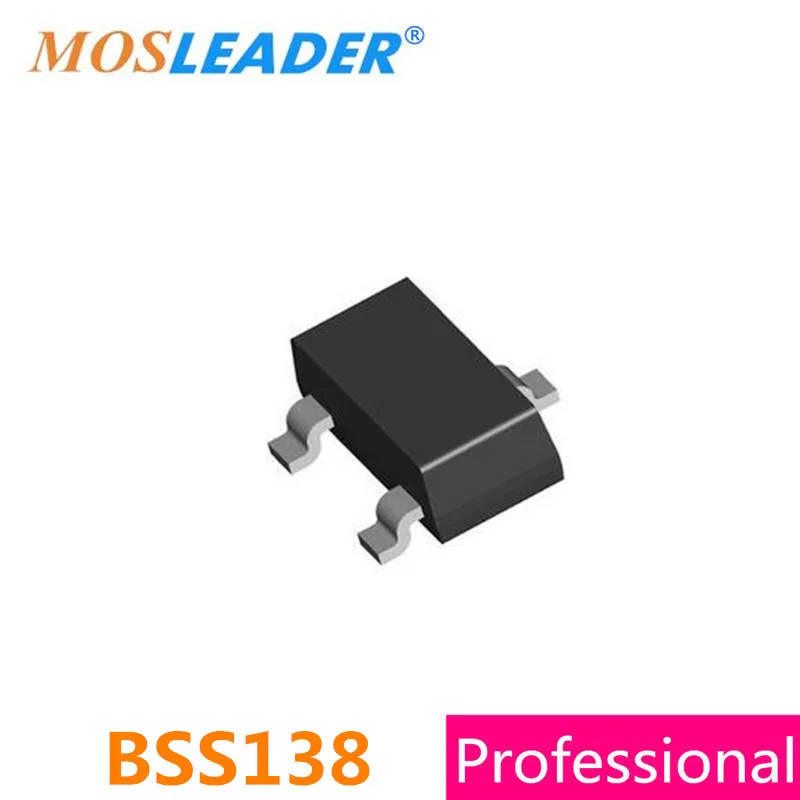 Mosleader BSS138 SOT23 3000 шт LBSS138LT1G BSS138LT1G N Channel 50V 220mA 0.22A Сделано в Китае высокого