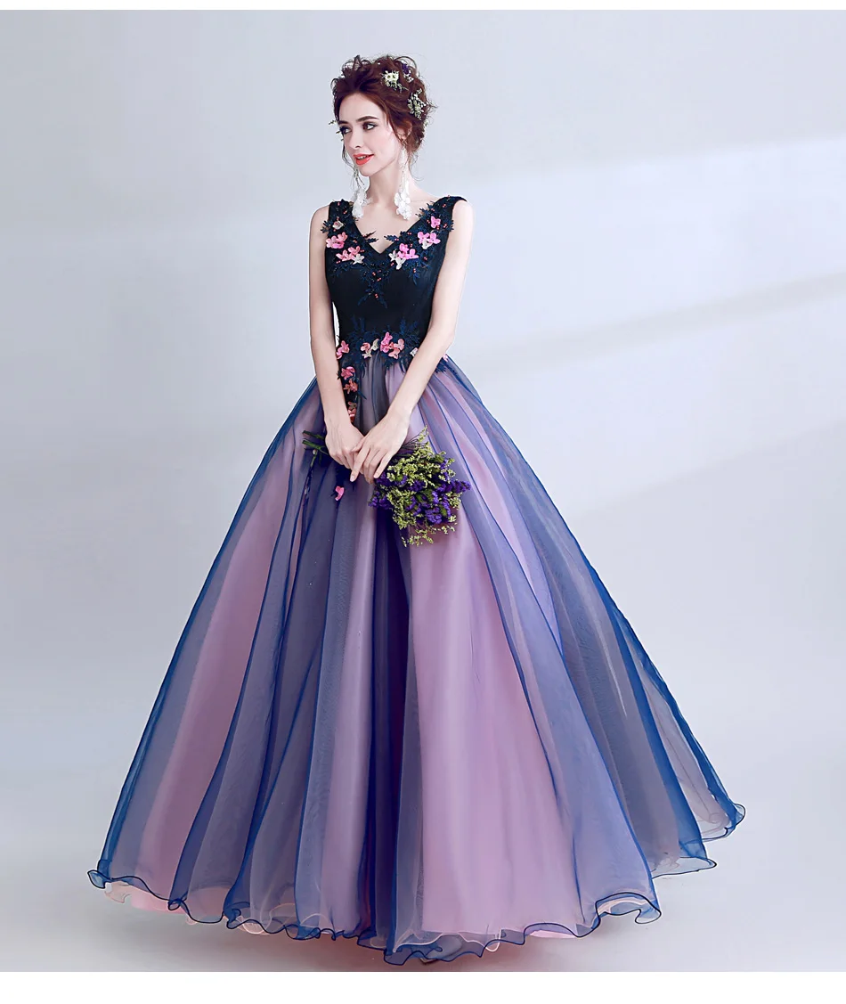 069 Новое контрастное вечернее платье Vestido de festa