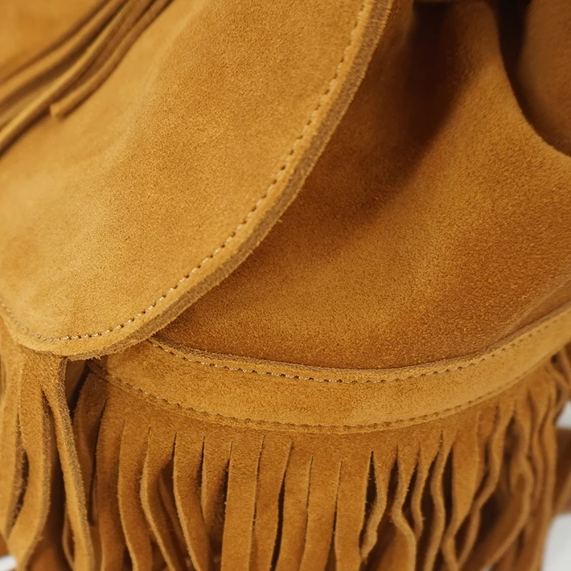 LilyHood, женский рюкзак из натуральной кожи и замши, рок-музыка, богемный стиль, бохо, шикарный рюкзак с бахромой, коричневые народные рюкзаки, сумки