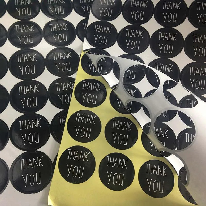 Упаковка Стикеры уплотнения Вышивка Крестом Пакет черном фоне белый спасибо 3 см