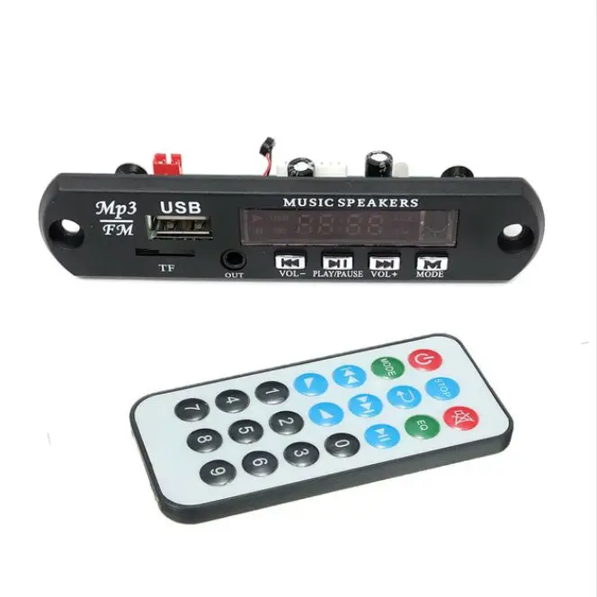 5v 12v Bluetooth 4.2 MIC Audio Module MP3 WMA Player decoder with Board TF Card Slot / USB FM remote display | Автомобили и