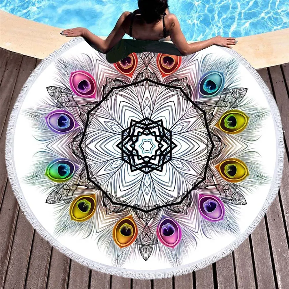 Женские мягкие пляжные полотенца пляжное покрывало в богемном стиле с принтом