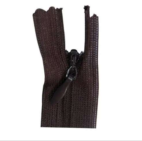 brown 3 10 шт. невидимая молния Meetee 3# нейлон кружево платье Подушка на подушки, Юбки Нейлон DIY молния для шитья одежды аксессуары A6-1 - Цвет: brown 3