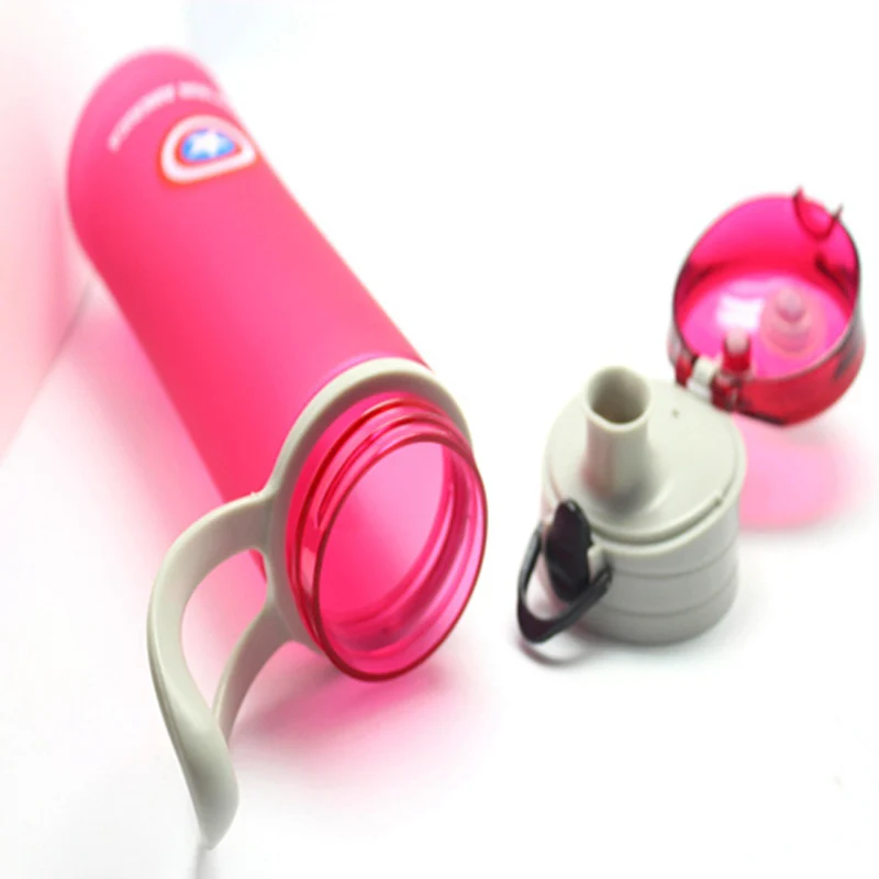 Новый мультфильм пластик портативный бутылка для воды человек паук Супермен