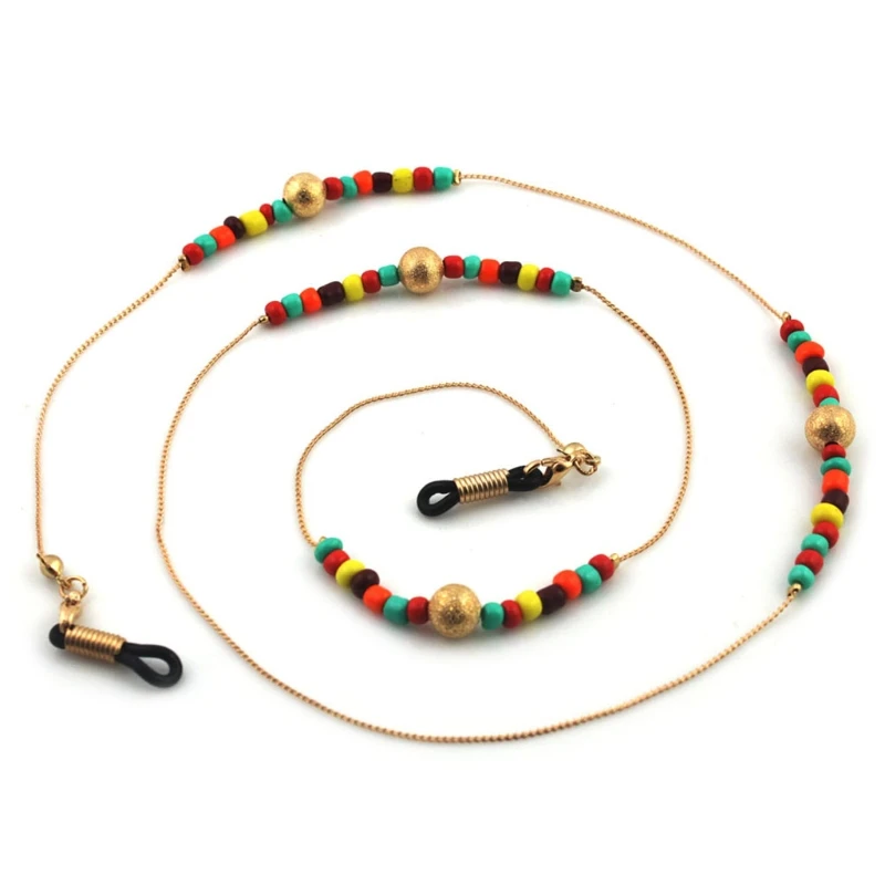 Цепочка для очков 70 см модный металлический ремешок солнцезащитных с бусинами